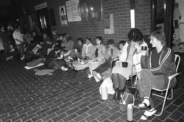 Fans queue for Cliff Richard tickets outside Preston Guild Hall in 1982