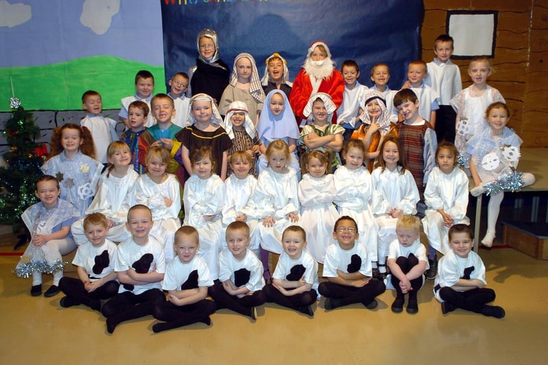 Cast members from the Pool House Community Primary School's production of 'Who Came Down at Christmas' in 2006