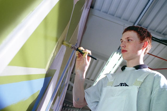 The Northern regional final of the 1998 Crown Trade Young Decorator of the Year took place at Blackpool and Fylde College Bispham campus, with three local students taking part. Picture shows Peter Geary