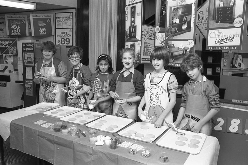 These young cooks took the biscuit - and decorated it too. The Eldon Street Primary School pupils from Preston were taking part in the Children in Need appeal at the North West Gas showrooms in St George's Centre, Preston. Taking part are, left to right, Jayne Birstall, Steven Hocking, Neeta Tailor, Susan Wixon, Jennifer Farr and Andrew Redmon