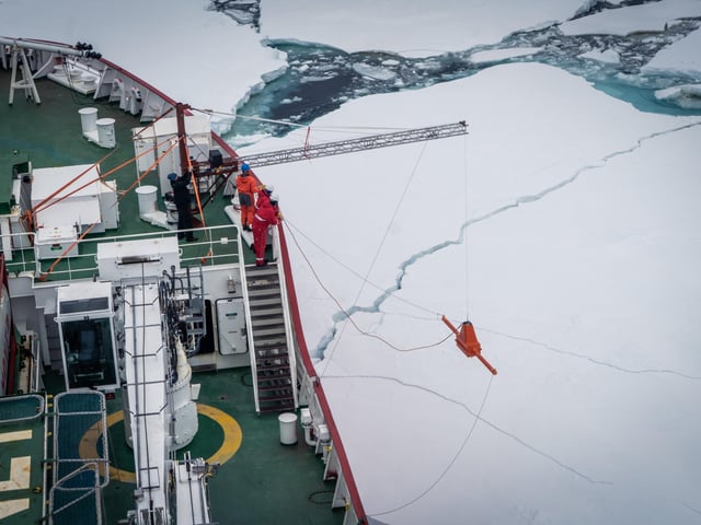 Photo issued by Falklands Maritime Heritage Trust of expedition team on board the South African polar research and logistics vessel, S.A. Agulhas II, on an expedition to find the wreck of Endurance, Endurance was found at a depth of 3008 metres in the Weddell Sea, within the search area defined by the expedition team before its departure from Cape Town, and approximately four miles south of the position originally recorded by Captain Worsley.