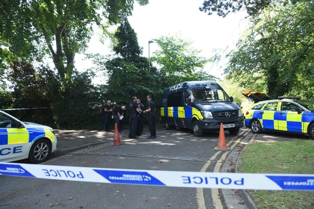 Police at the scene of the major incident in Leyland. Picture by Neil Cross/LEP
