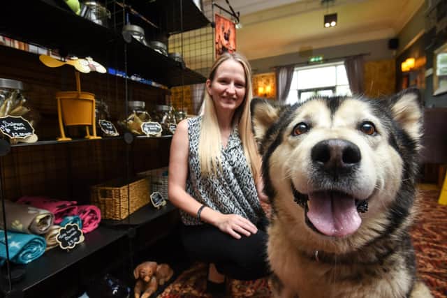 The Bellflower in Garstang has been nominated for the dog-friendliest award at the British Pub Awards. Pictured is Heather Porter-Brandwood with dog Maia.