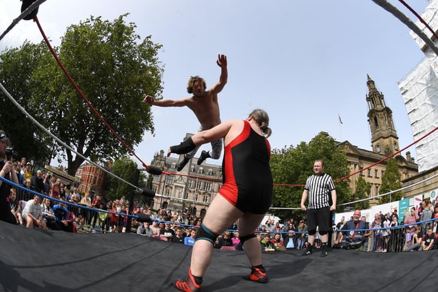Wrestling on Preston Flag Market