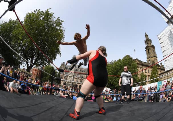 Wrestling on Preston Flag Market