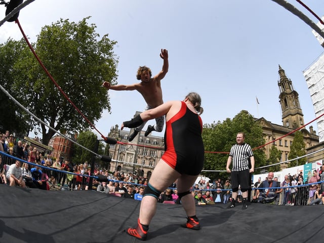 Wrestling on Preston Flag Market