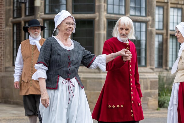 Dancing, singing, and historical reenactments by actors in period costume took place in the grounds of the Grade I listed historic hall, set within the beautiful surroundings of Astley Park.