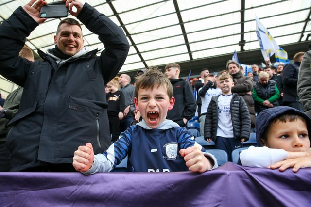 Preston North End fans enjoy the pre-match atmosphere