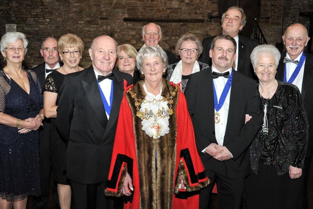 Chorley's Mayor Coun Doreen Dickinson and her Consort, Peter Vickers with a few of their guests at the Mayor of Chorley's Charity Ball at Park Hall Hotel, Charnock Richard