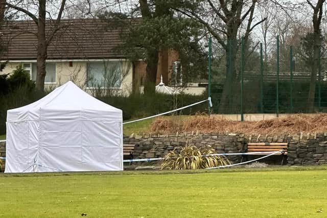 A white forensics tent was erected in Astley Park in Chorley this morning (Saturday, February 4)