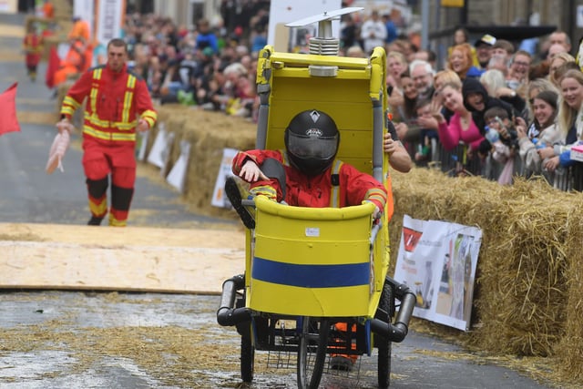 All sorts of vehicles took to the course in the Longridge Soap Box Derby.