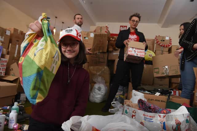 Many hands make light work as volunteers in Preston prepare aid parcels to be dispatched to Poland for Ukrainian refugees
