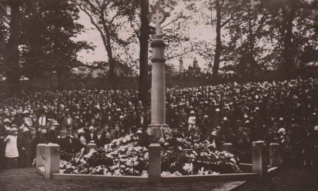 The ceremony at the war memorial in Astley Park in Chorley in May 1924