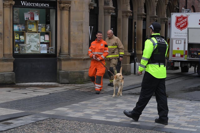 Emergency services at the scene of a fire in Preston on Friday morning.