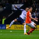 Cameron Archer scores Preston North End's winner against Blackpool at Deepdale