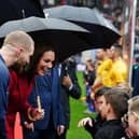 The Princess of Wales meeting the mascots.