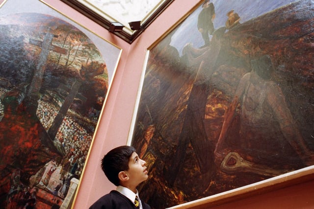 Aunus Yasin, 11, from Christ the King High School, Frenchwood, Preston, looks at Hamlet by Carel Weight during a 1999 visit to the Harris Museum and Art Gallery