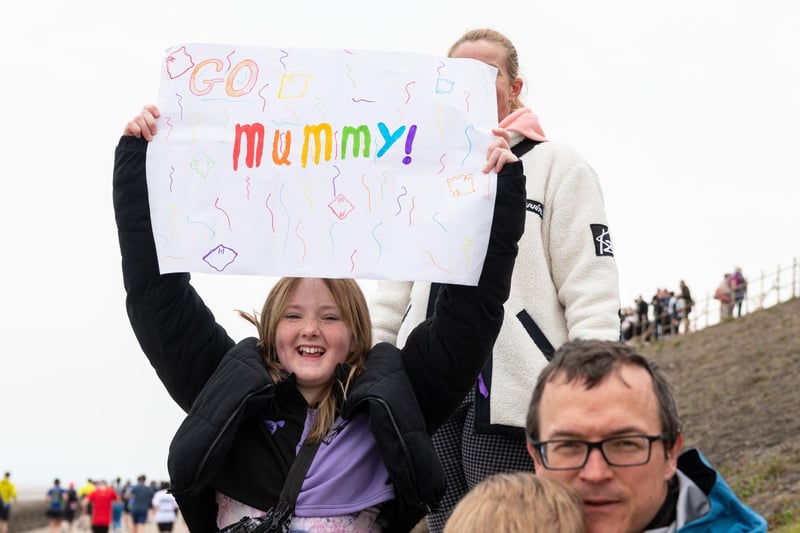 This young lady turned out with a 'Go Mummy' support banner