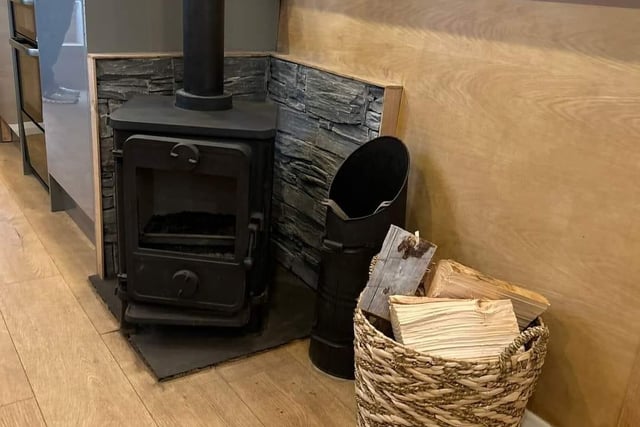 'Malmo' has been fitted with a top of the range Squirrel log burner which gives a lovely, warm home like cosy feel.