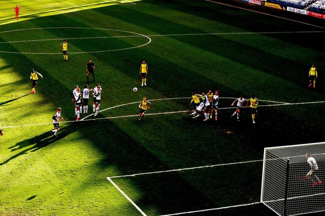 Huddersfield Town's Isaac Mbenza attempts a free-kick