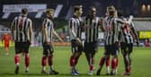 Chorley celebrate scoring in their 3-1 win over Gloucester City in midweek (photo: David Airey/dia_images)
