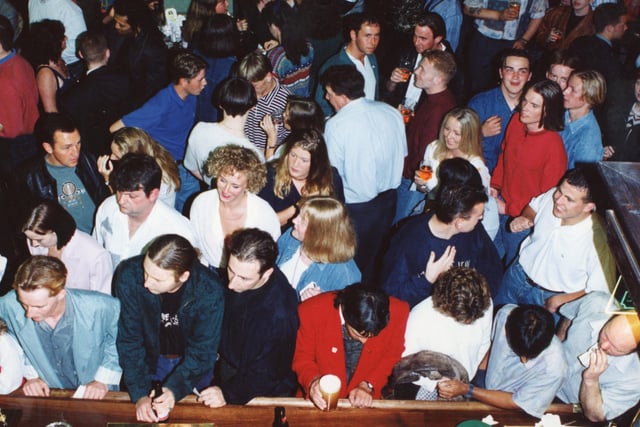 Another shot of the crowd that flocked to the opening of Wall Street in Preston in 1993