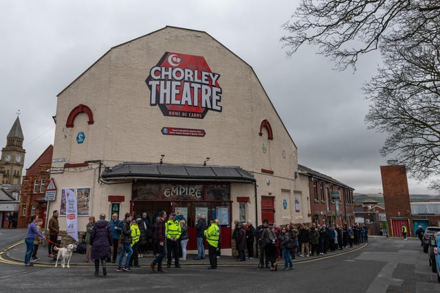Queues outside Chorley Theatre to listen to Sir Lindsay Hoyle speak at Chorley Theatre with Lancashire Post editor Nicola Adam as part of the What's Your Story Chorley? festival