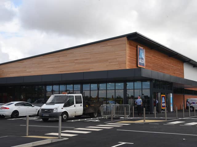 Photo Neil Cross; The new Aldi store at Tarleton is nearing completion
