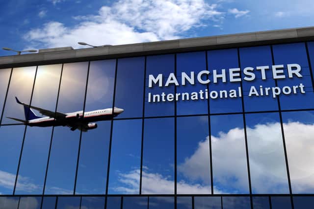 Manchester Airport advises passengers to leave plenty of time to get through security.