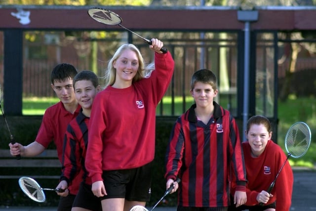 From left: Geoff Noblett, Mark Garner, Charlotte Ashford, Matthew Bradley and Rebecca Green, year nine and ten year pupils at Lostock Hall Community High School, near Preston, who have all excelled in the South Ribble Schools Badminton Tournament