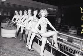 Panto chorus girls appearing in Goldilocks and Three Bears at the Charter Theatre, Preston. From left: Jane Mitchell, Fulwood, Preston; Debbie Smyth, St Annes; Marie Preston, of Blackpool; Sue Boardman of Grange Park, Blackpool; Debbie Mitchell, Farington Moss, near Preston; Kelly Francis, North Shore, Blackpool