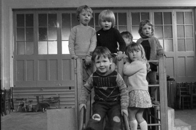 The climbing frame side provides lots of fun for the more adventurous among the tiny tots of Leyland Lane playschool, held at Leyland Methodist Church hall