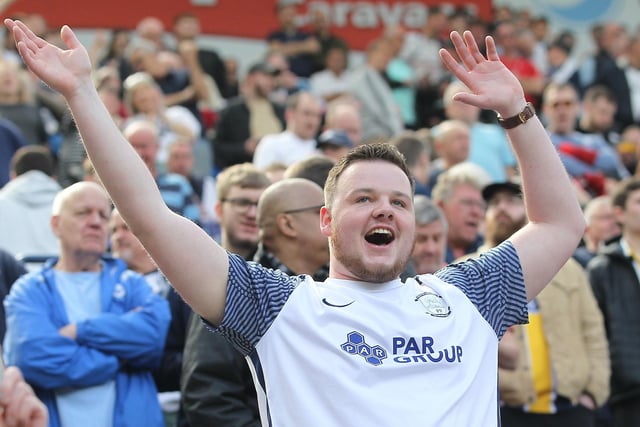A PNE fan shows his support at Deepdale