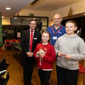 Redrow’s Paul Fishwick , group leader Darren Arnold, Lucy and Daniel. Photo: Dominic Holden
