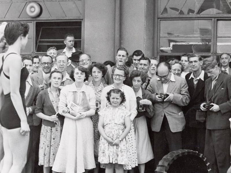 Photos of contestants in the Miss Great Britain competition, in Morecambe, from the 1950s or 1960s.