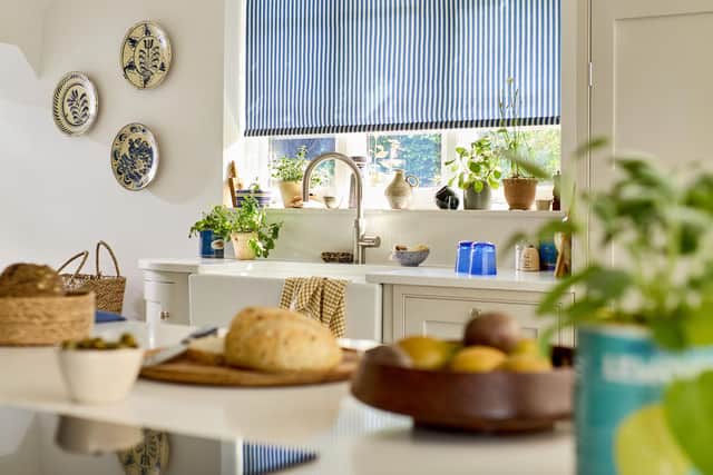 Twist2Go Sanderson Tiger Stripe Navy Roller Blinds