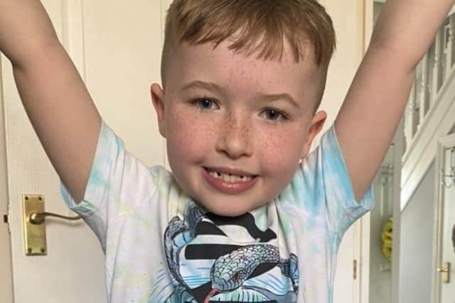 Elliott Hesketh (seven) is making his own tie dyed t shirts to raise money fort Rosemere Cancer Centre, Lancashire and South Cumbria’s specialist cancer treatment and radiotherapy centre at the Royal Preston Hospital where his grandfather is receiving care.
