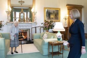 Queen Elizabeth II welcomes Liz Truss during an audience at Balmoral, Scotland,  Photo: Jane Barlow/PA Wire