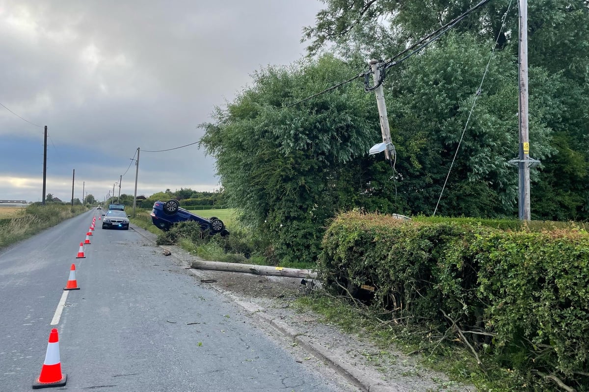 'Drunk' driver flips car onto roof after crashing on road in Hesketh Bank