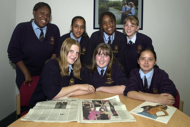 Archbishop Temple High School pupils (back row from left) Nichole Strachan, Sheminaaz Rajani, Angelene Clarke, and Nicola Jaques. Front: Sarah Robinson, Helen Wilkinson and Clare Le - have a discussion on images of women in the media
