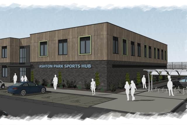 How the new Ashton Park sports hub building will look (image: Cassidy + Ashton/Eric Wright Construction)