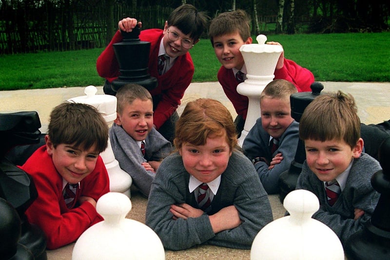 Checkmates, youngsters from Broughton and Amounderness CE Primary School who are in the Lancashire School under 9s and under 11s chess teams, from left, John Ranson, eight, Oliver Smith, nine, David Sparks, 10, Lorna Wearden, eight, Andrew Brown, nine, Thomas Smith, 11, and Sam Cornall, eight