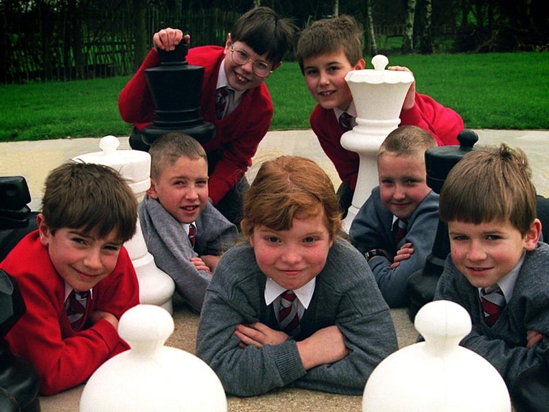 Checkmates, youngsters from Broughton and Amounderness CE Primary School who are in the Lancashire School under 9s and under 11s chess teams, from left, John Ranson, eight, Oliver Smith, nine, David Sparks, 10, Lorna Wearden, eight, Andrew Brown, nine, Thomas Smith, 11, and Sam Cornall, eight
