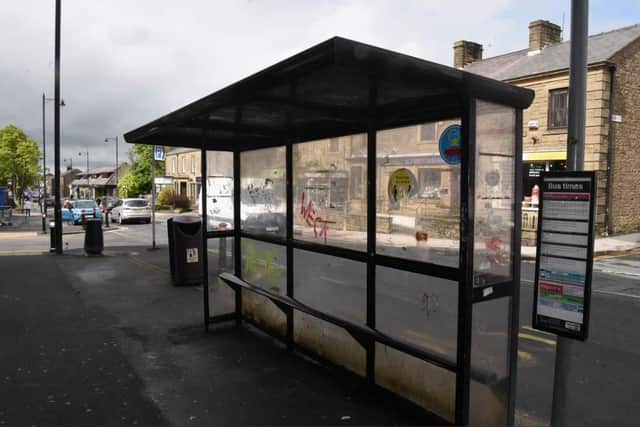 One of Longridge's vandalised bus shelters.