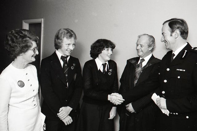 A prize giving event takes place at Tulketh High School, Preston in 1978