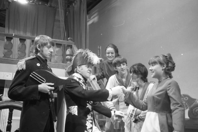 The staff and students of Tulketh High School, Preston, set sail in HMS Pinafore to the delight of everyone in 1971. Not only was the musical a smash-hit with the audiences of three days but the school followed the success with a day's holiday. Michael Philipson, Eric Forshaw, Jane Harris, Kim Lofthouse, Phillip Elliot and Sandra Harvey (pictured left to right) were among the crew of the gallant ship