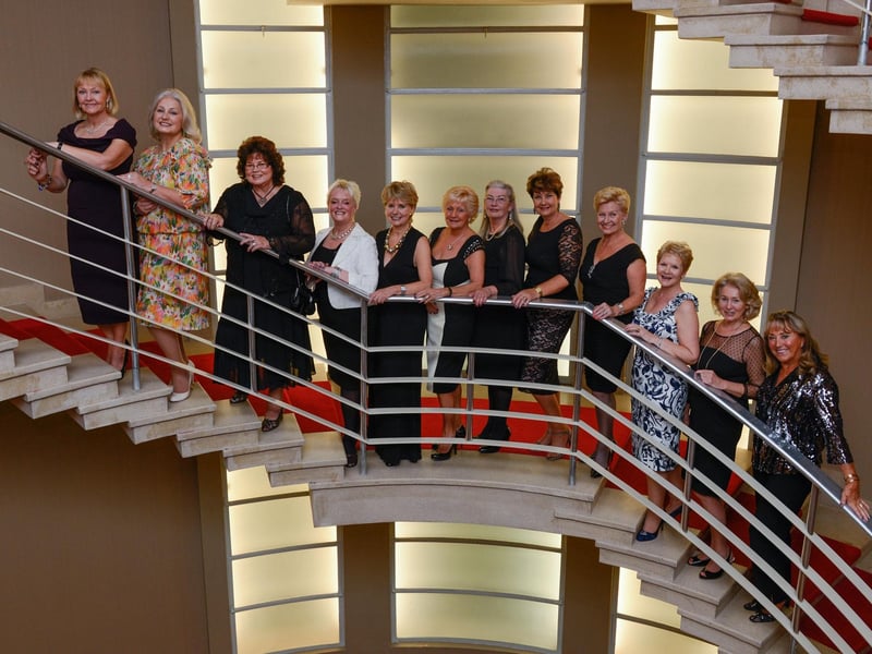Former contestants in 2013 at the Midland Hotel Miss Great Britain 1968 Reunion Dinner.