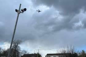 A large plane was spotted flying low over Longton