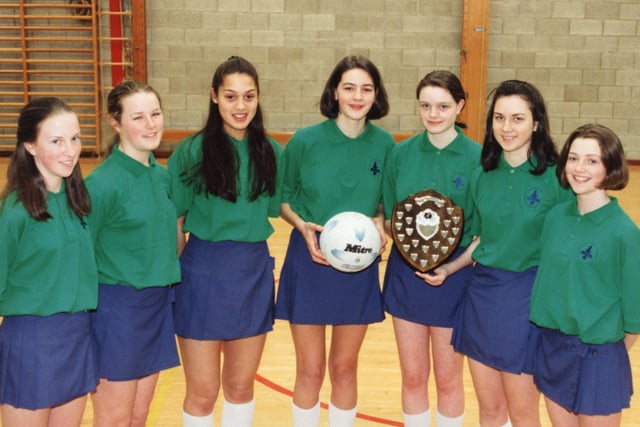 The under 15 netball aces of All Hallows RC High School, Penwortham, who  have become Lancashire schools champions in 1995 for the second year running. From the left, Sarah McCann, Jane Potter, Sarah McPheer, Annette Clarkson, Charlotte Maher, Helen Eastham, and Anne Louise Barden