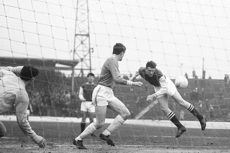 Alan Cousin scores the first goal in a 4-3 win over Third Lanark at ER in the first round of the Scottish Cup in February 1966
